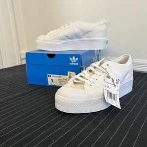 Adidas Nizza Platform White Sneakers